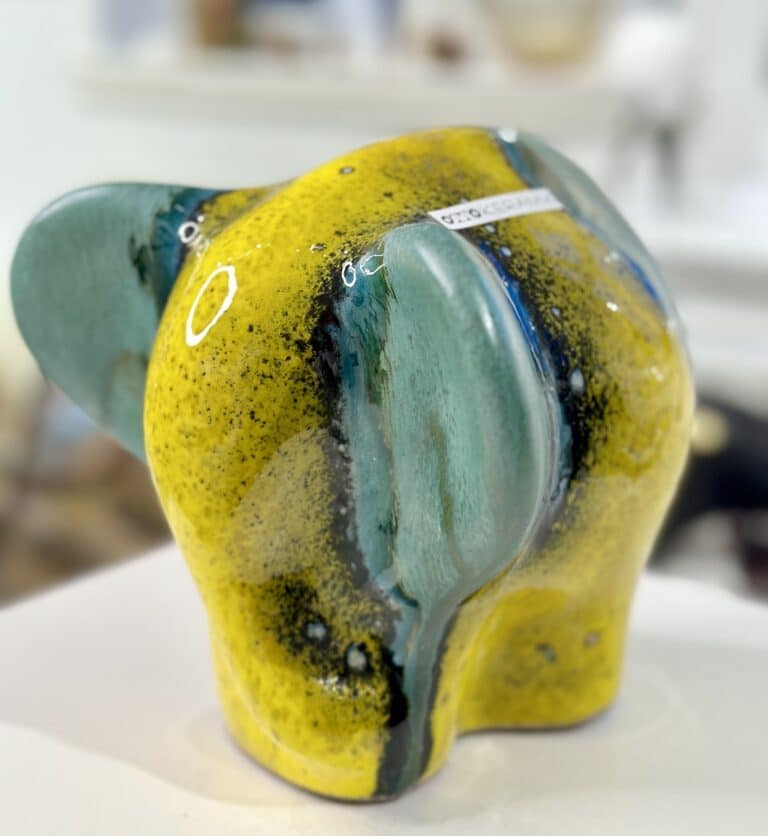 OTTO Elefant - "Brasilien" glasur, gul og grøn