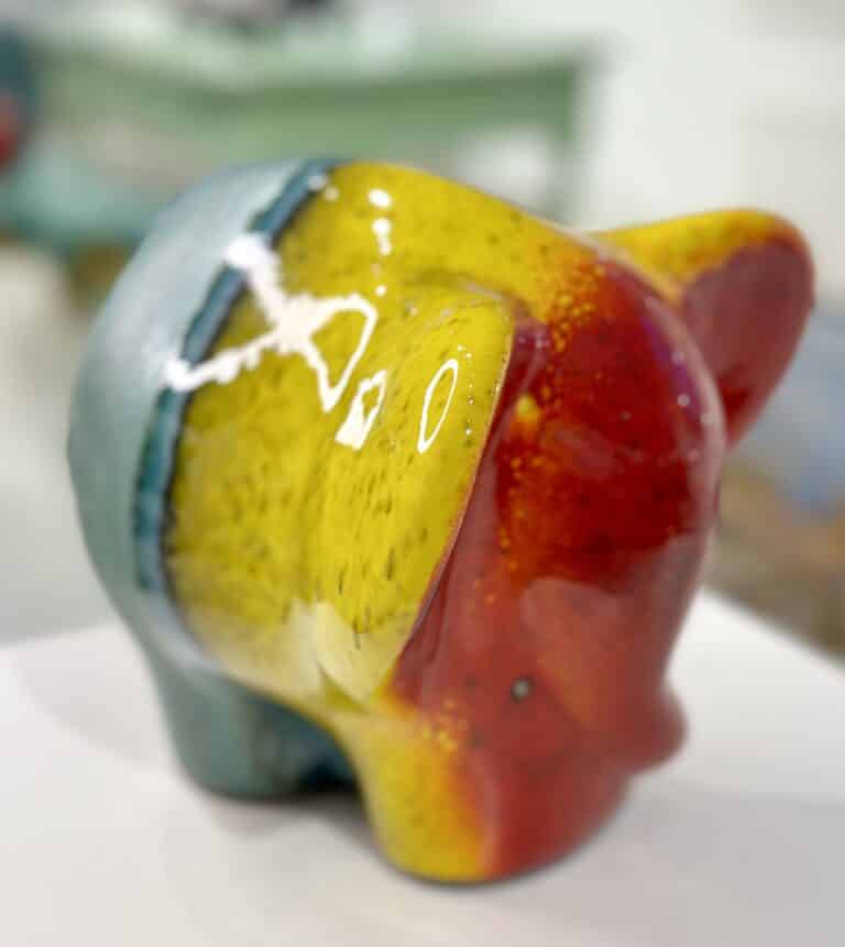 OTTO Elefant - "Rainbow" glasur med røde ører - Billede 3
