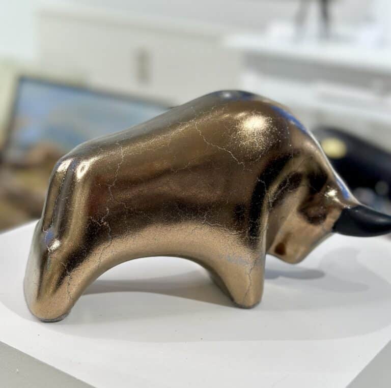 OTTO TYR lille - gylden/bronze m. mørke horn - Billede 2