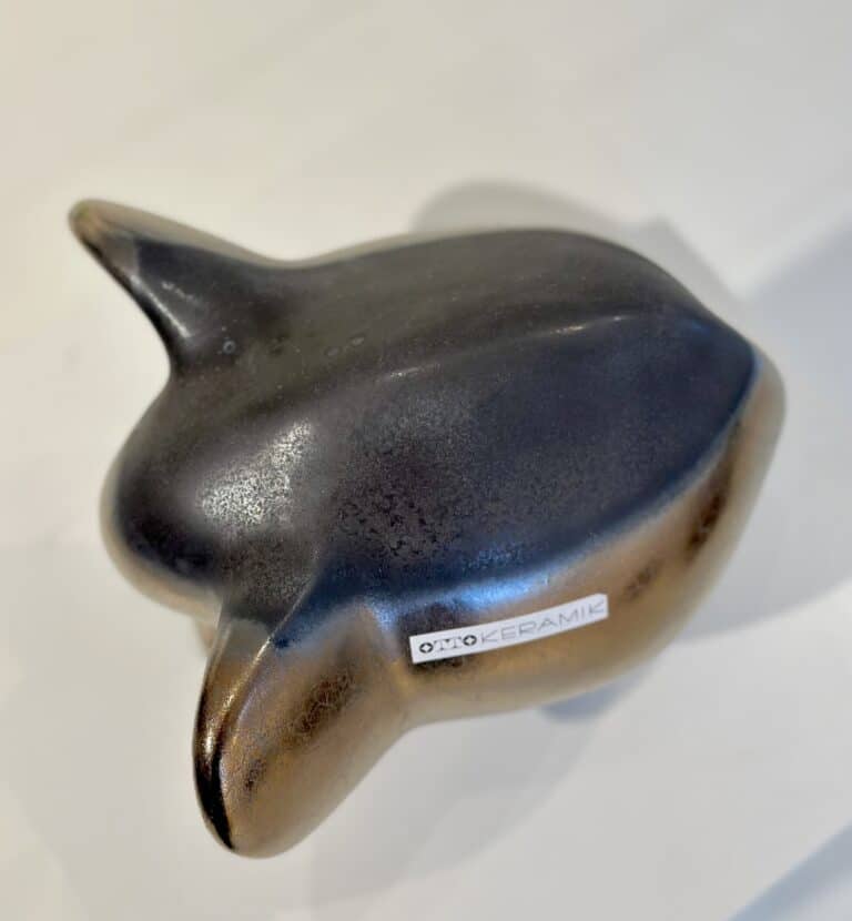 OTTO Elefant - gylden/bronze glasur med mørk lava ryg/hale - Billede 3