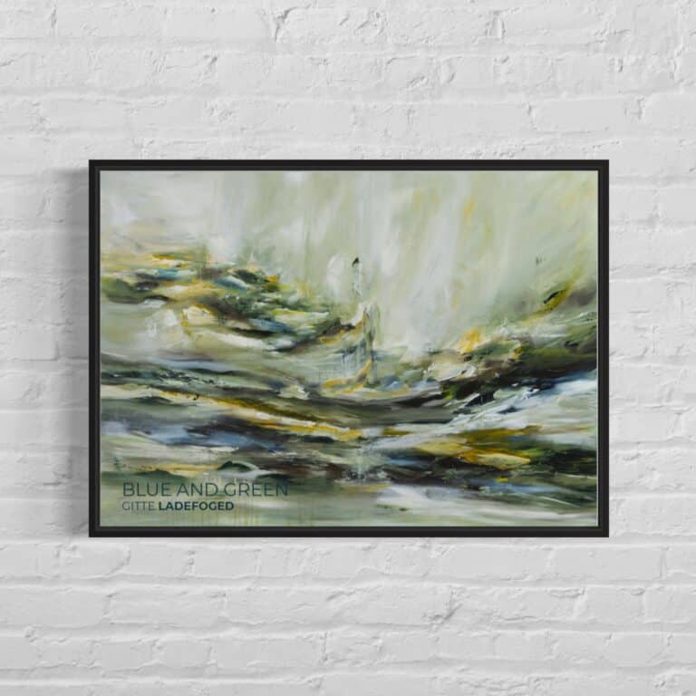 "Blue & Green" - Giclée kunsttryk på bomuldspapir 50x70 cm. - Image 2