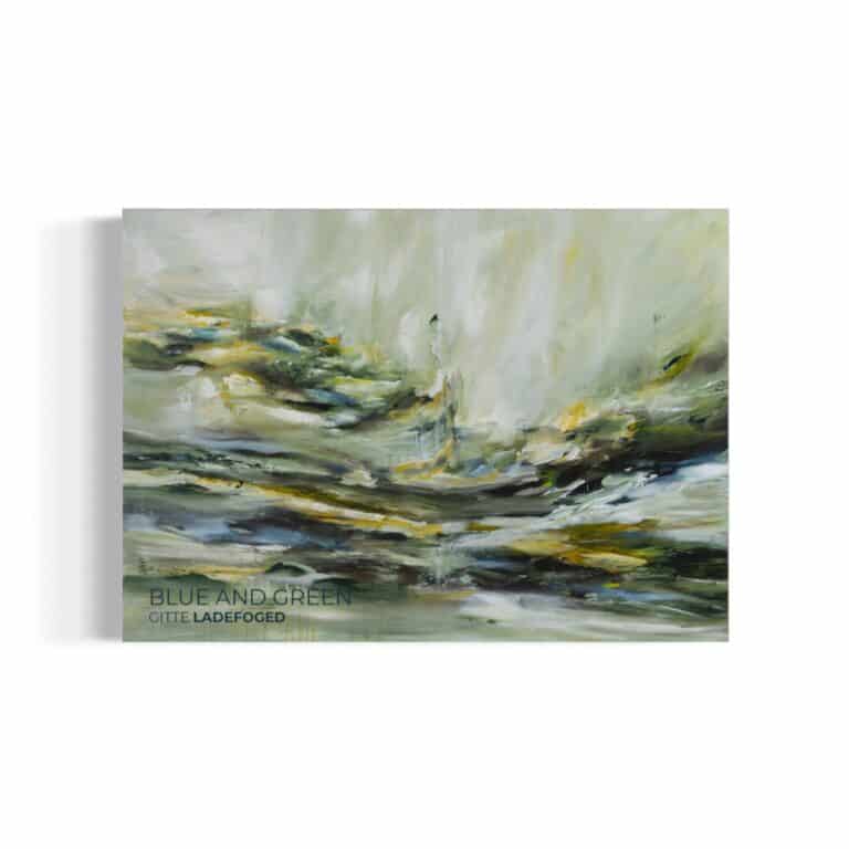 "Blue & Green" - Giclée kunsttryk på bomuldspapir 50x70 cm.