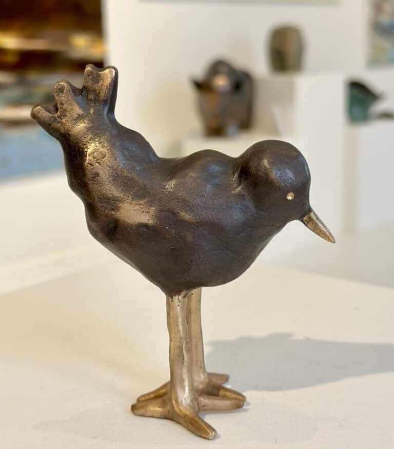 Guldfugl i bronze "Hengiven" brunpatineret - Image 4