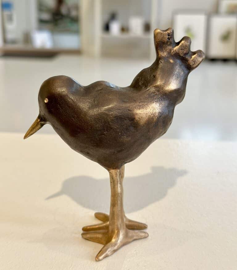 Guldfugl i bronze "Hengiven" brunpatineret - Image 2