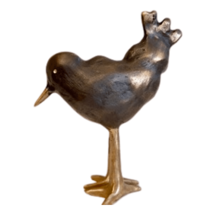 Guldfugl i bronze "Hengiven" brunpatineret