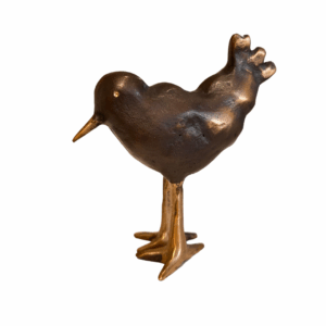 Guldfugl i bronze "Hengiven" brunpatineret