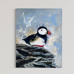 Søpapegøje på klippe 90x70 cm.