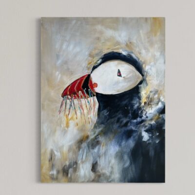 Søpapegøje med fangst 60x80 cm.