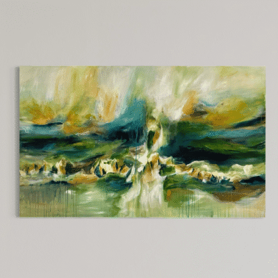 Abstrakt forårs fortolkning 80x130 cm.