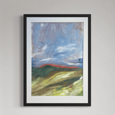 Papirværk str. 50x70 cm. Rød himmel no. 2