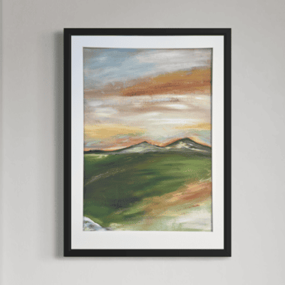 Papirværk str. 50x70 cm. Rød himmel no. 3
