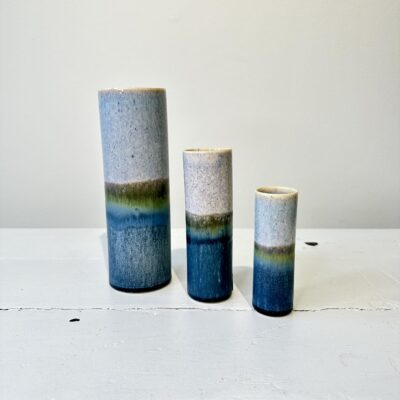 Vasesæt 3 stk. Japansk Design - blå/lysblå