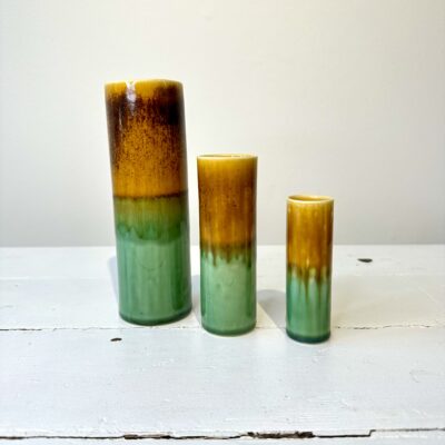 Vasesæt 3 stk. Japansk Design - okker/grøn